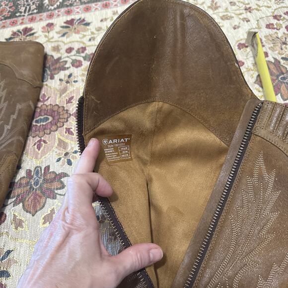 Ariat Riding Knee Boot w Western DetailMurrieta Soft Distressed Brown New 6.5B - Picture 11 of 11